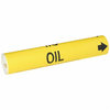 Brady 4103-C Pipe Marker, 2 in H x 2 in W, Black on Yellow, Snap-On, 1