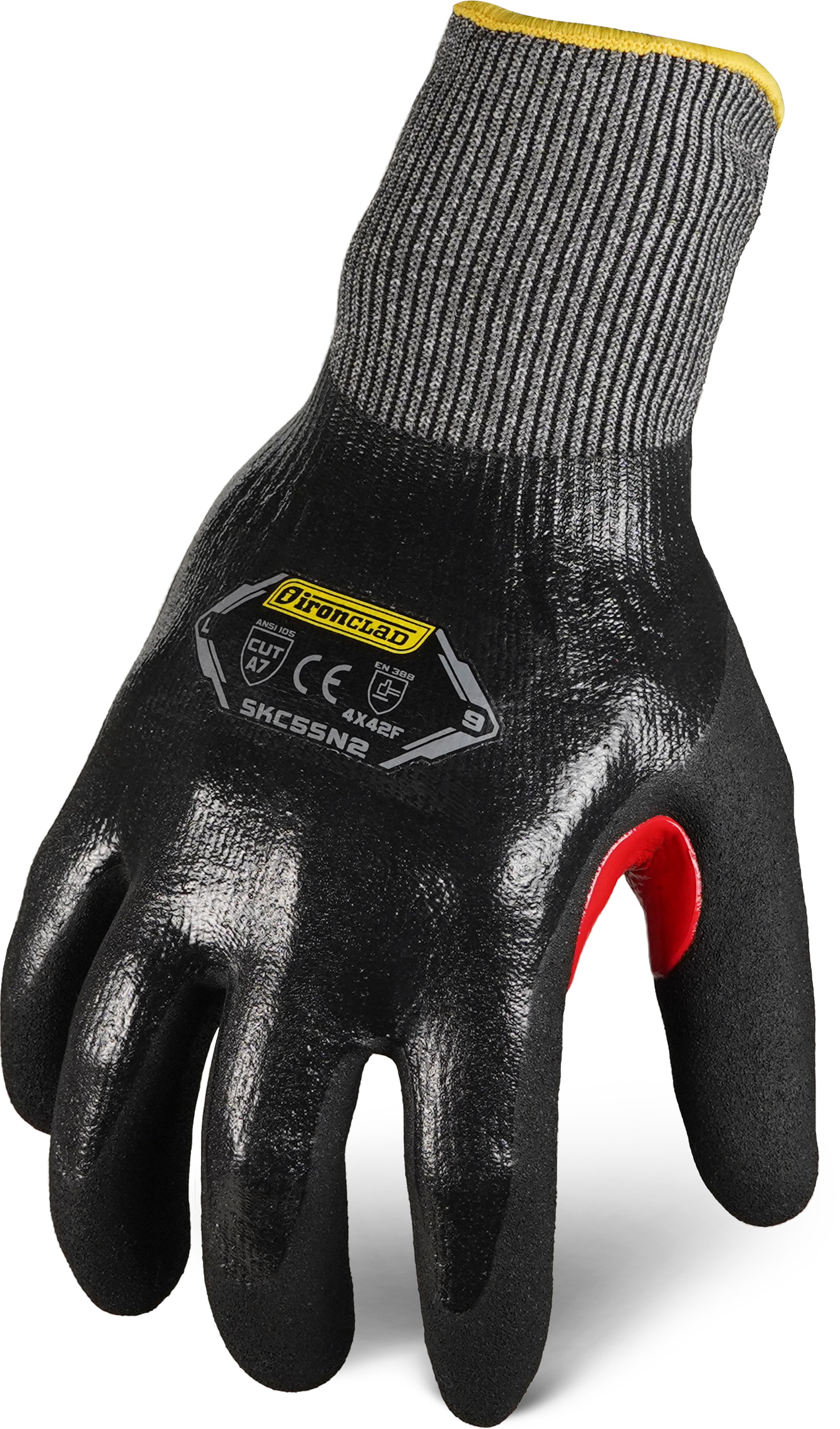 COMMAND™ A5 FULL SANDY NITRILE, GREY/BLACK, SZ L