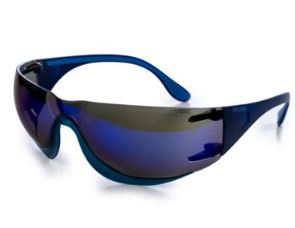 Moldex Adapt Safety Glasses, Anti-fog Blue Mirror, Blue Temples; Blue Soft Grip Rails 5002M-2