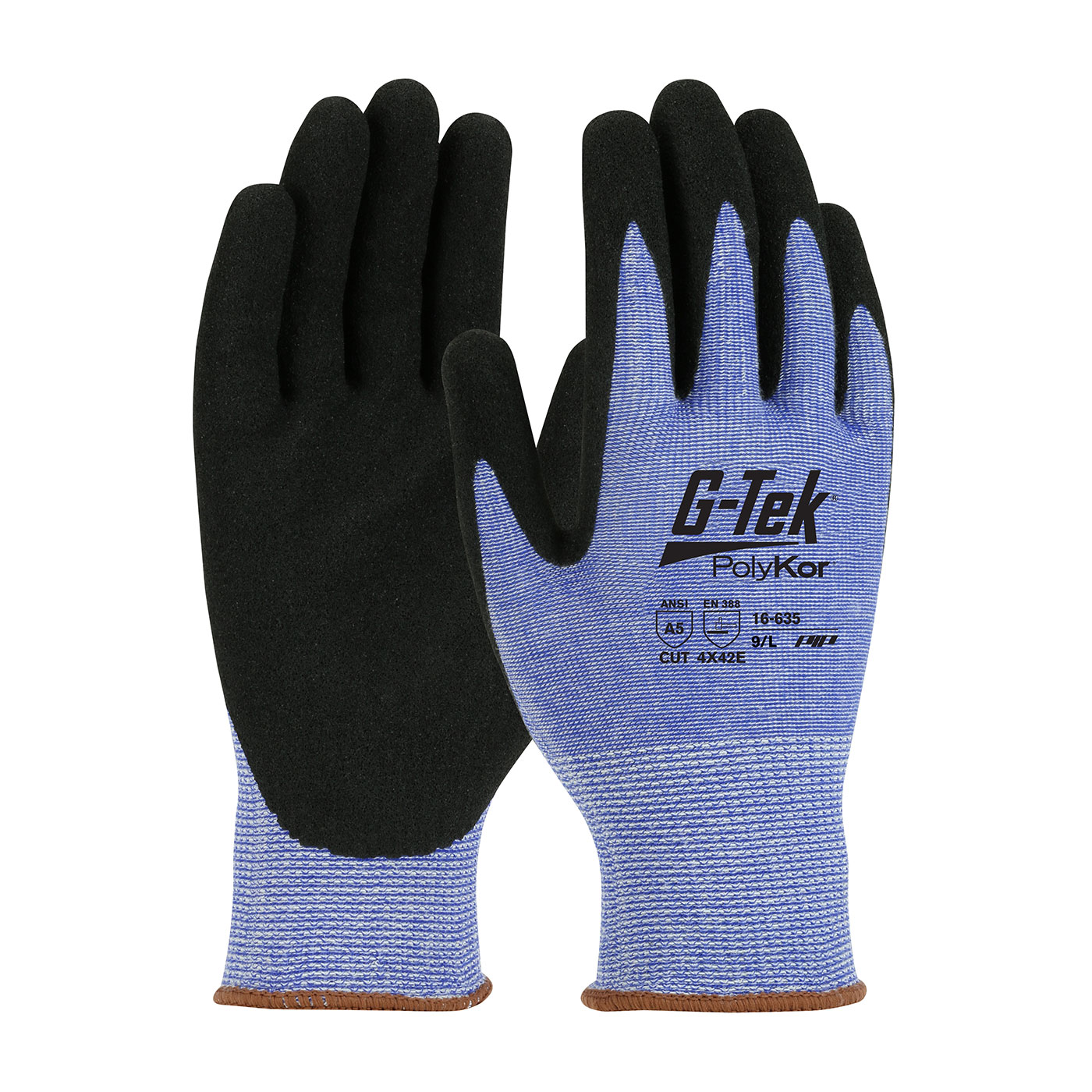 GLOVE L G-TEK POLYKOR BLUE 13 GAUGE