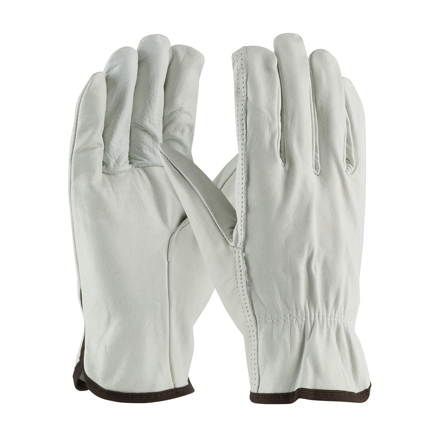 PIP® 68-103/L Regular Grade General Purpose Gloves, Drivers, L, Top Grain Cowhide Leather Palm, Top Grain Cowhide Leather, Natural, Slip-On Cuff, Uncoated Coating, Resists: Abrasion, Unlined Lining, Straight Thumb