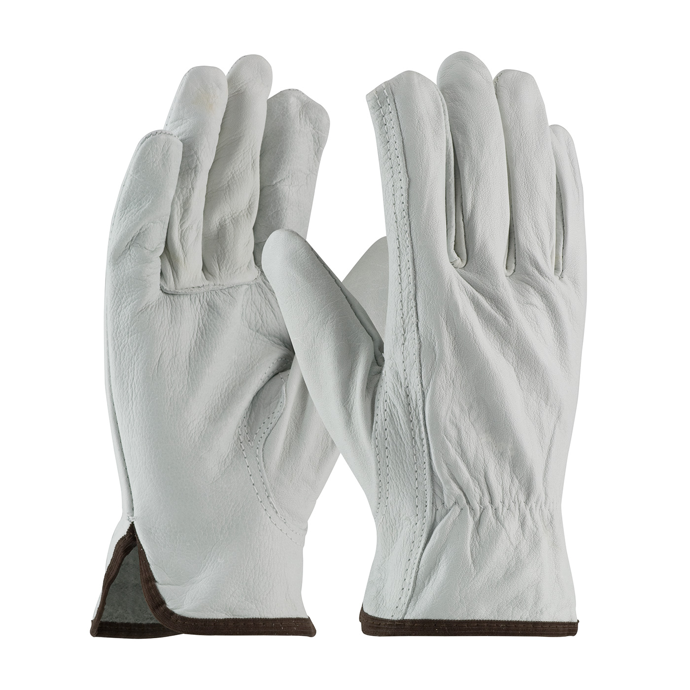 PIP® 68-162/XL Economy Grade General Purpose Gloves, Drivers, XL, Top Grain Cowhide Leather Palm, Top Grain Cowhide Leather, Natural, Slip-On Cuff, Uncoated Coating, Resists: Abrasion, Unlined Lining, Keystone Thumb