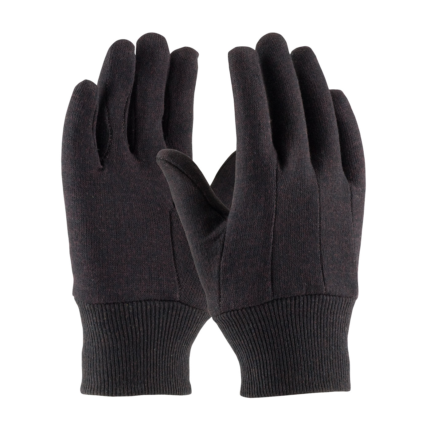 PIP® 95-808C Regular Weight General Purpose Gloves, Fabric/Work, Clute Cut/Full Finger/Straight Thumb Style, Cotton/Polyester Palm, Cotton/Jersey/Polyester, Brown, Knit Wrist Cuff, Uncoated Coating, Cotton/Polyester Lining