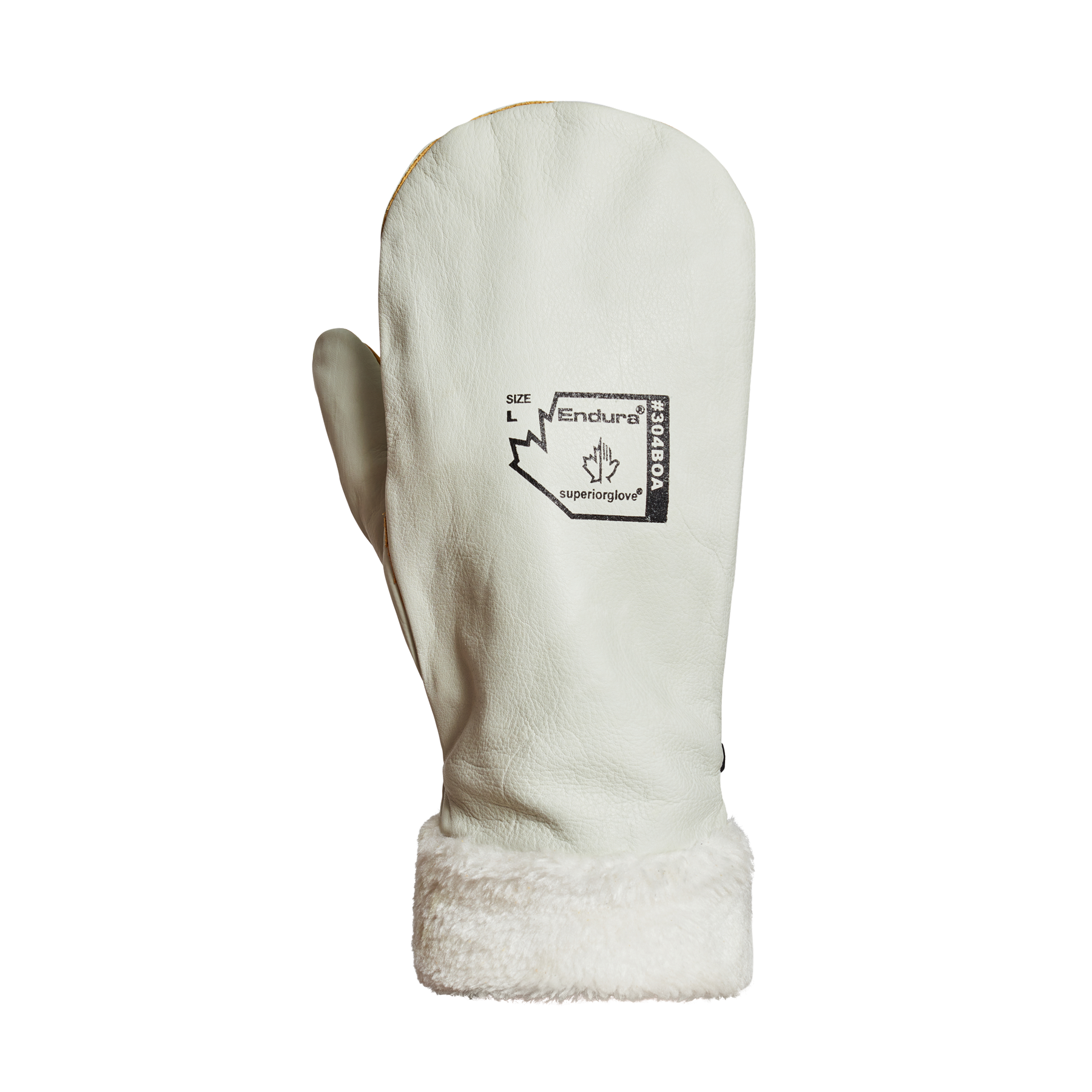MITT COLD RATED LEATHERVP SW WHT L