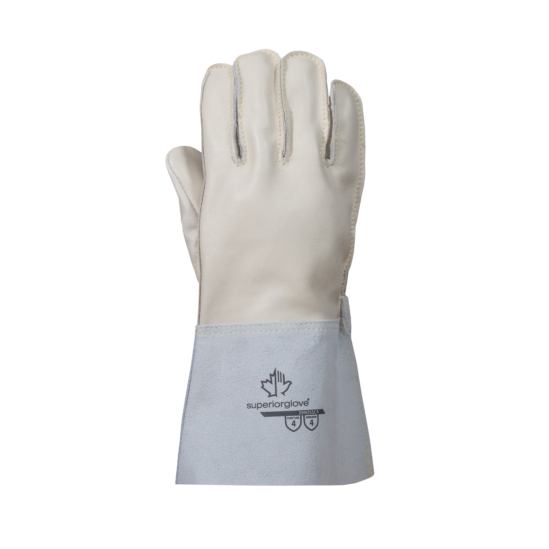 GLOVE LEATHER WITH 4IN CUFFS VP SW GRY 6