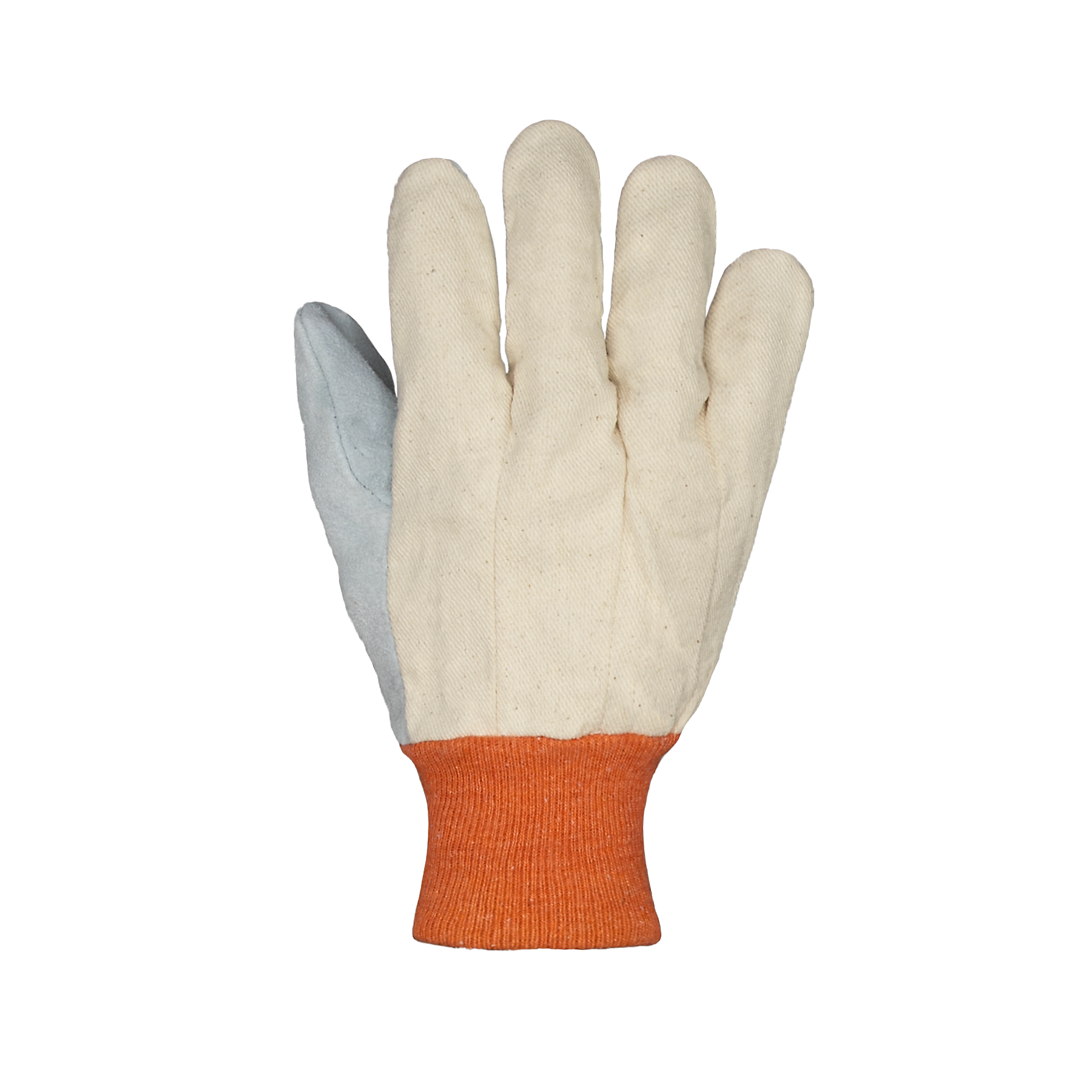 GLOVE LTHR PLM COTTON BK KW VP WHT L