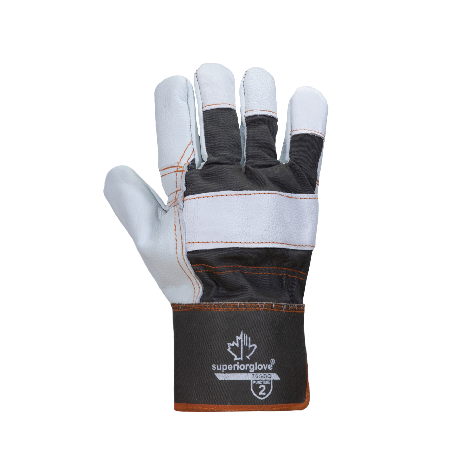 GLOVE LEATHER WITH PALM PATCHES GRAY L