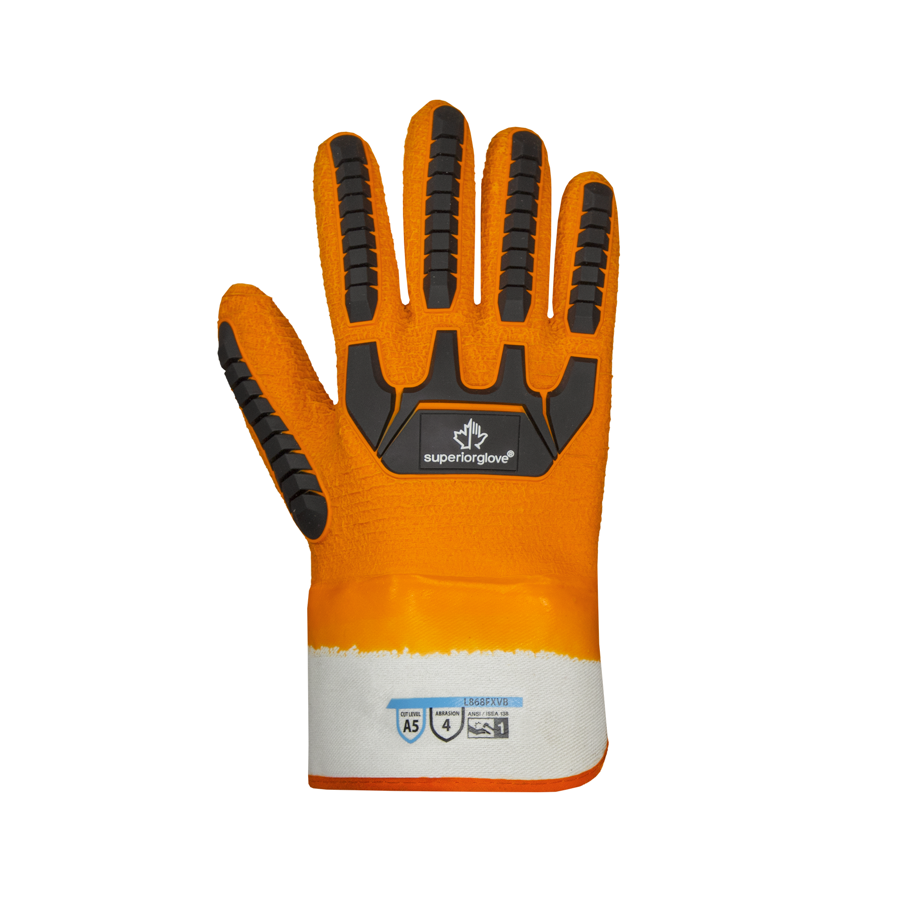 GLOVE CHEMSTOP LTX CUT TPR BK ORNG S