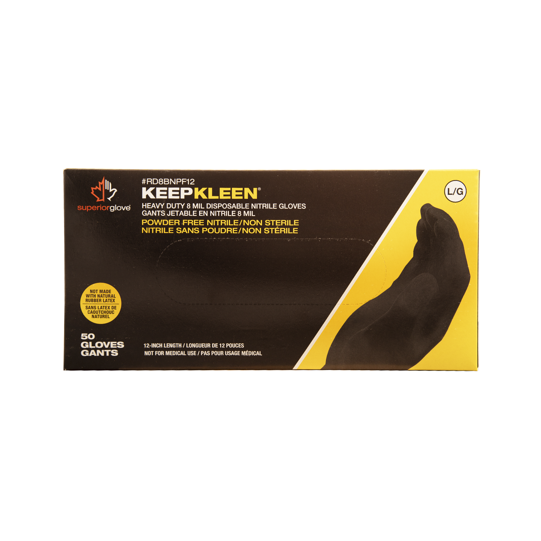 GLOVE FOOD SAFE 8MIL NITRILE BLACK 2XL