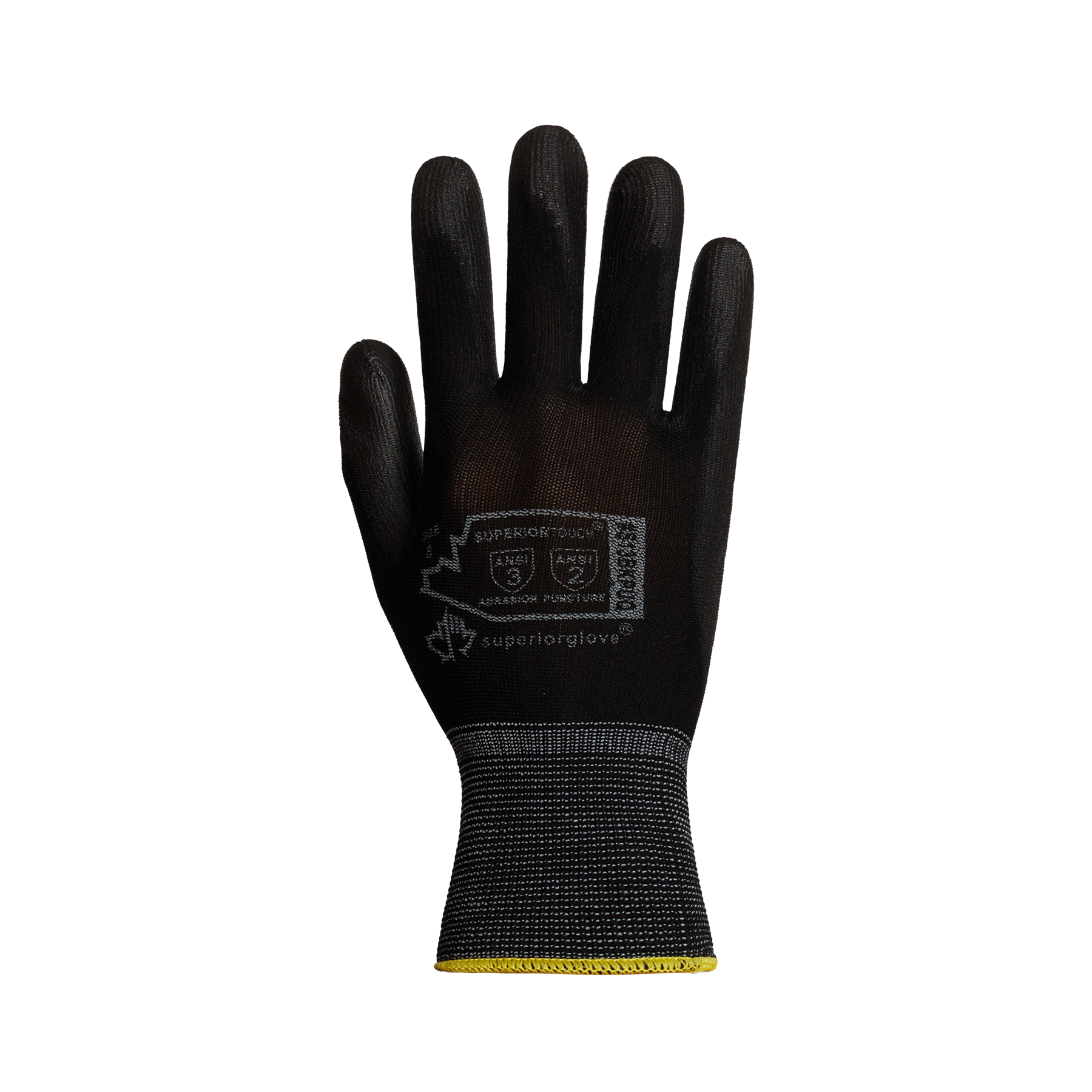 GLOVE PRP GENL CTD SZ8 POLYURETHANE BK