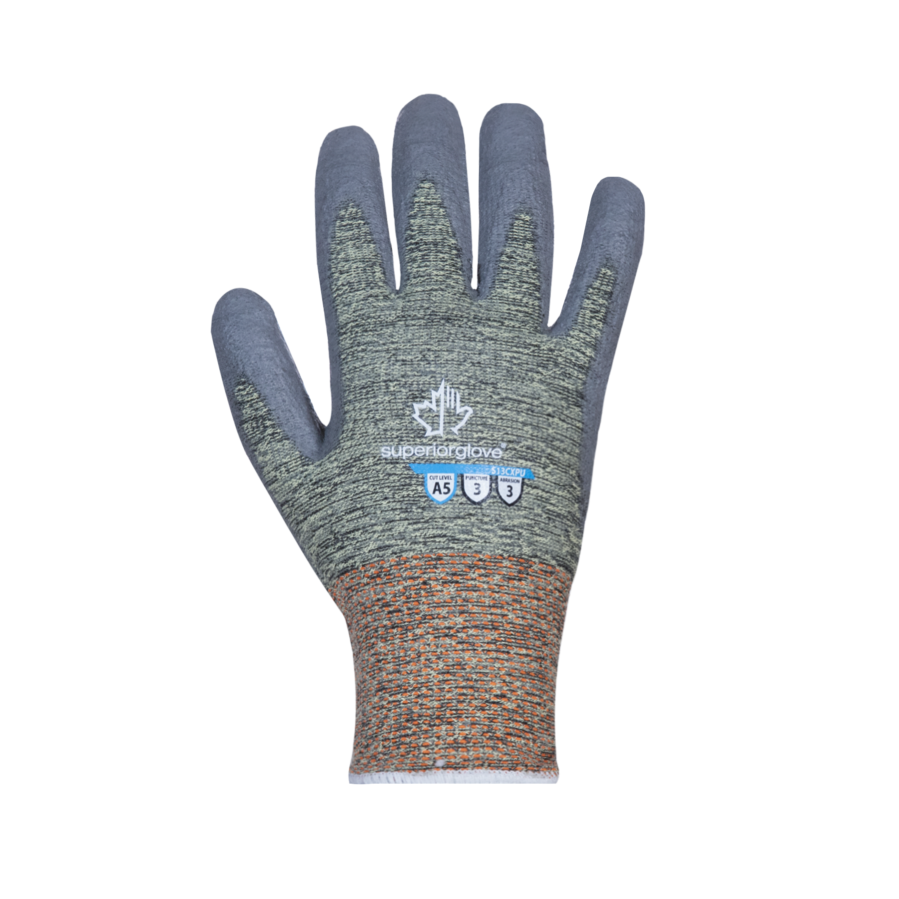 GLOVE CUTA5 KNIT WITH PU PALMS VP GRN 11