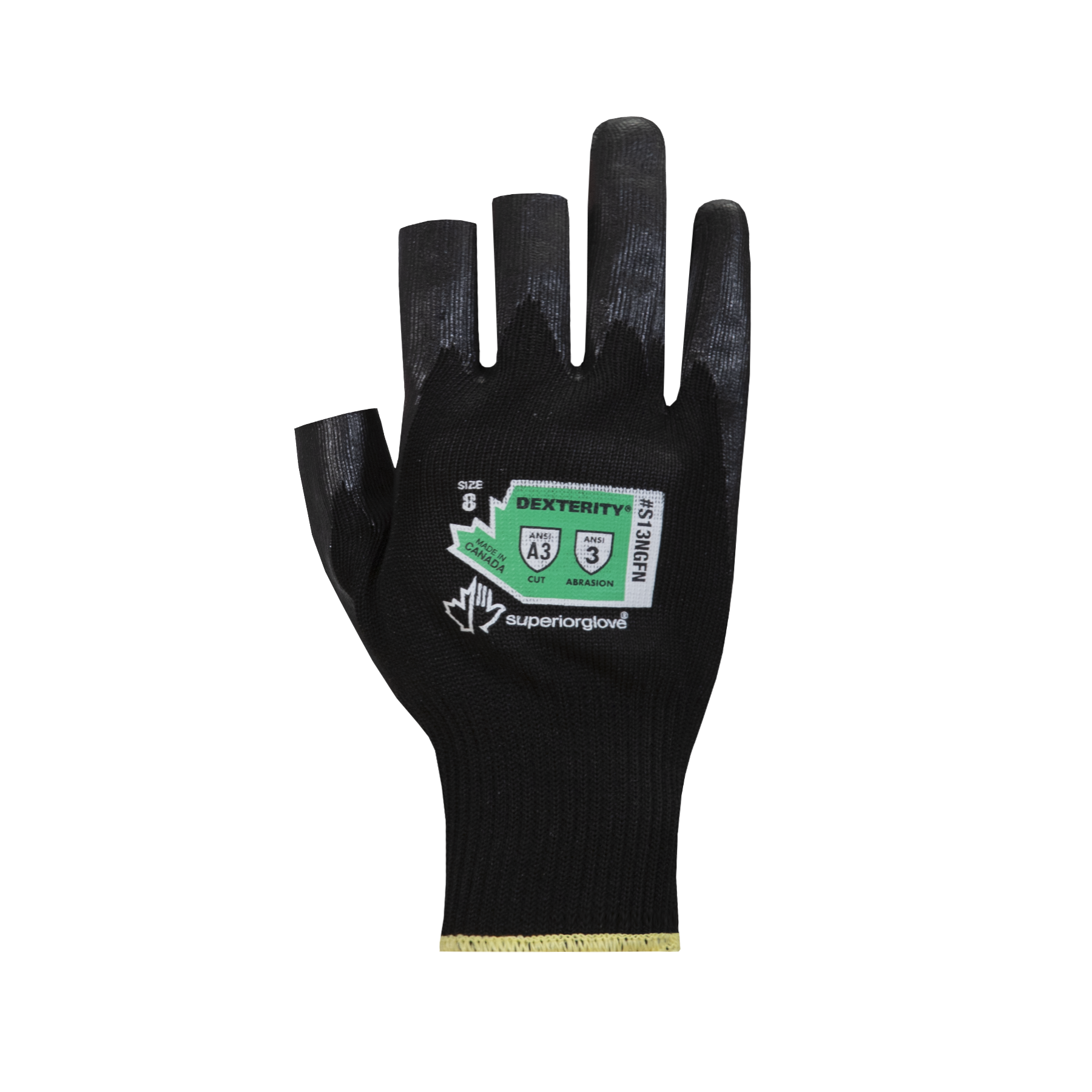 GLOVE OPEN FNGR DESIGN NITRILE VP BLK 8