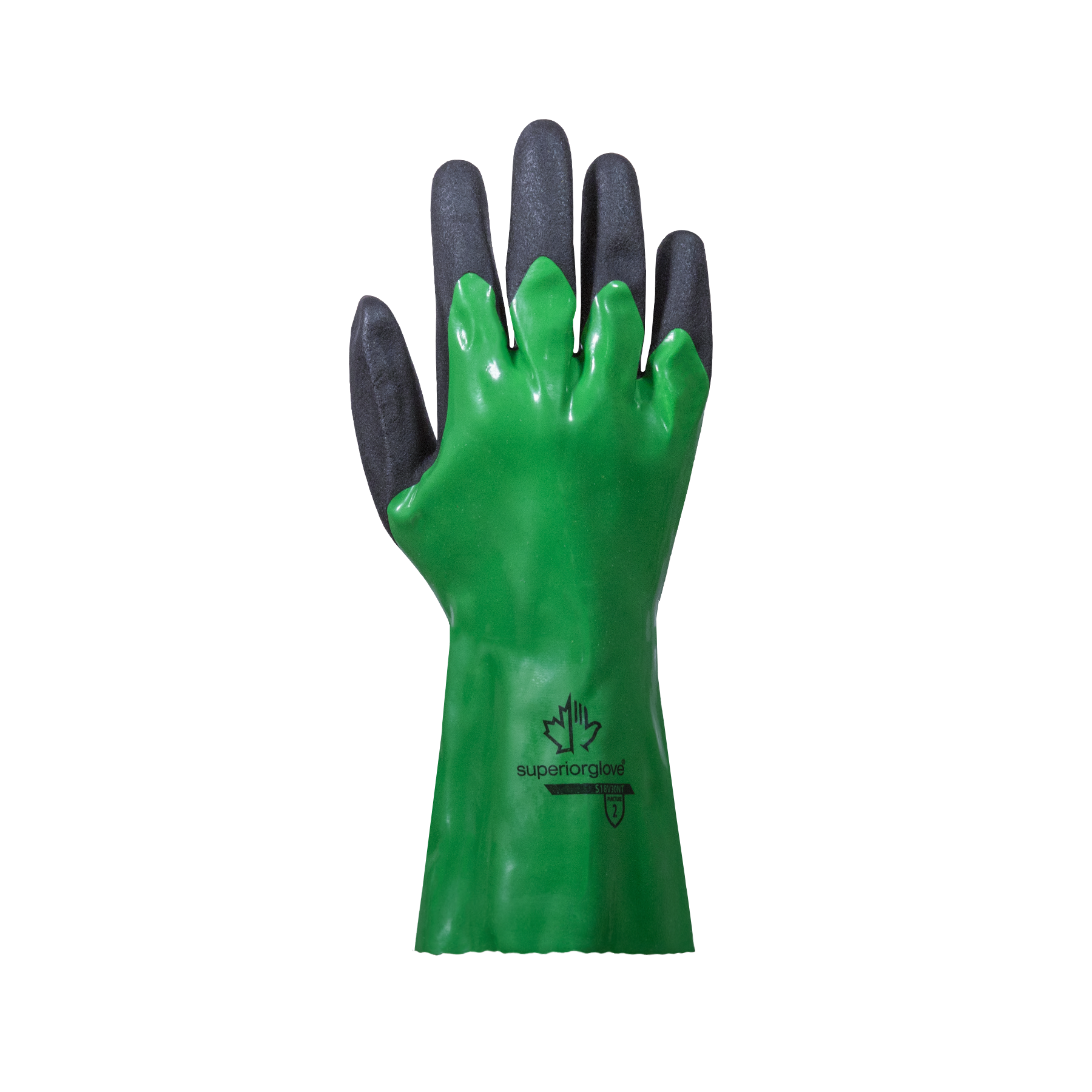 GLOVE CHEMICAL PVC NITRILE PALMS GREEN 7