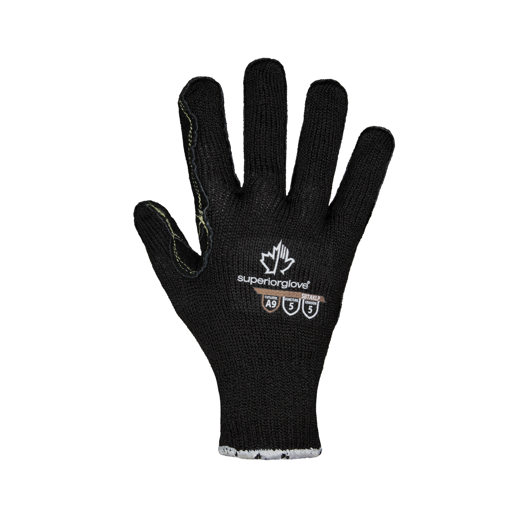GLOVE CUTA9 KNIT LEATHER PALMS VP BLK XL