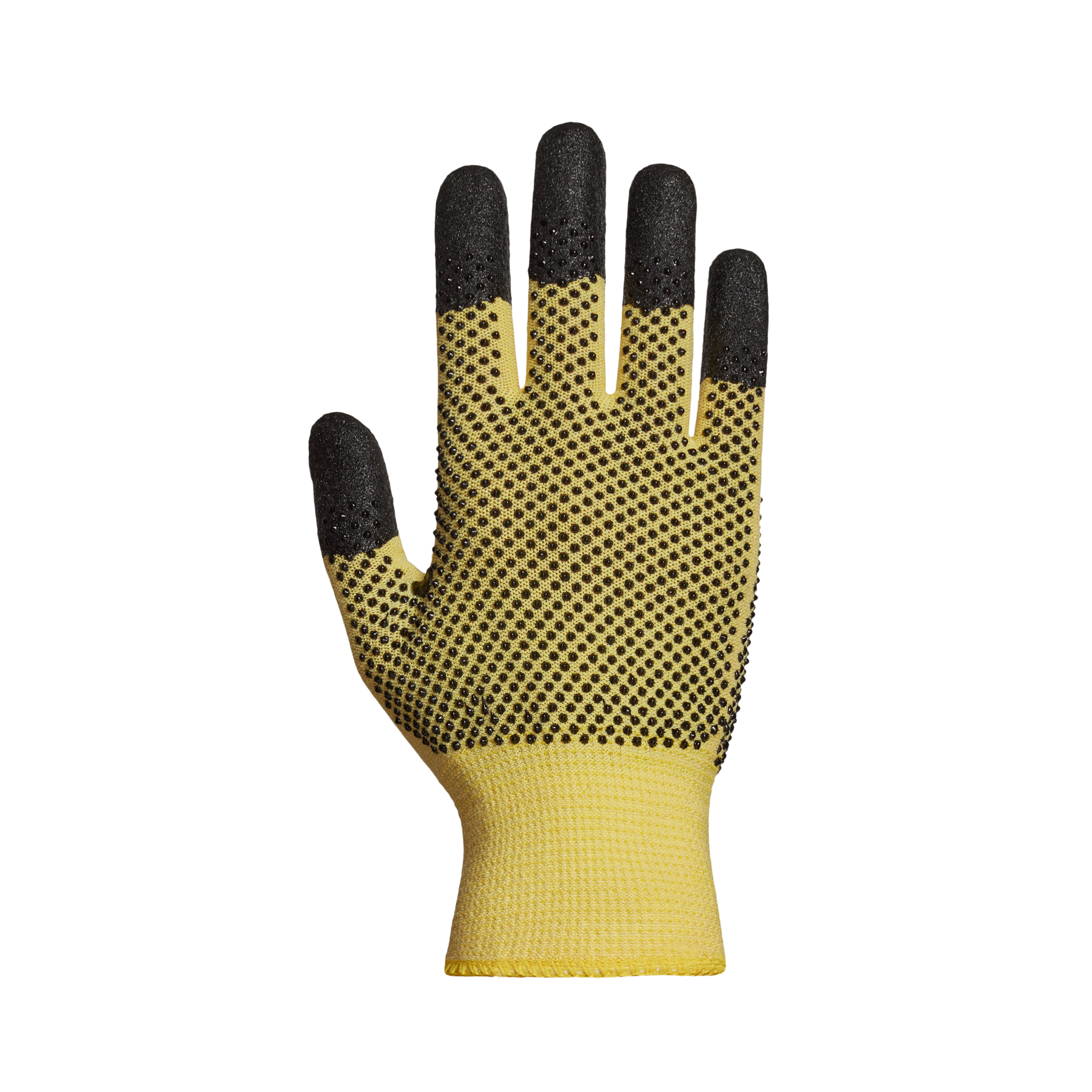 GLOVE CUTA4 PVC DOTS NITRILE TIPS YLW 6
