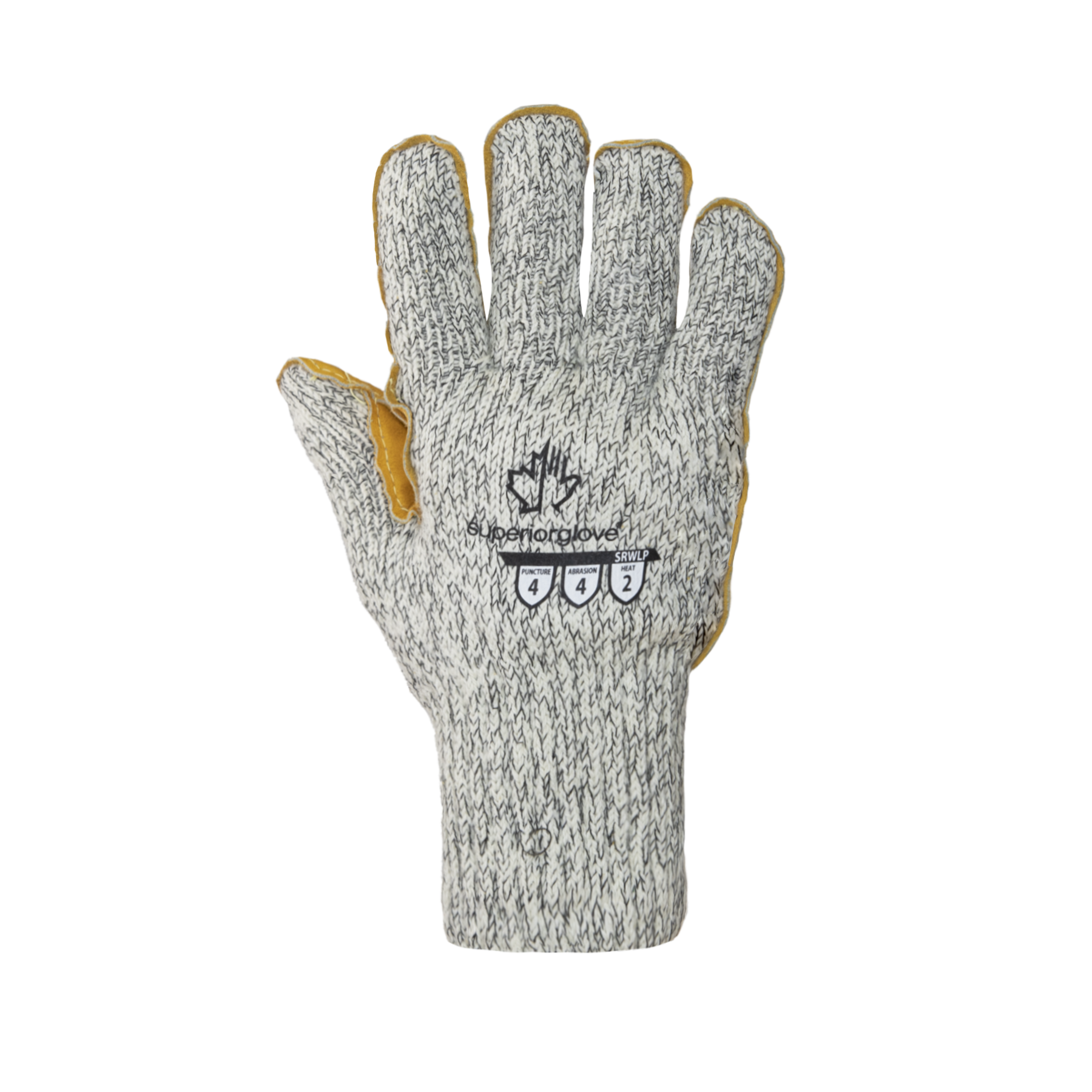GLOVE WINTER WOOL LEATHER PALM GRAY S