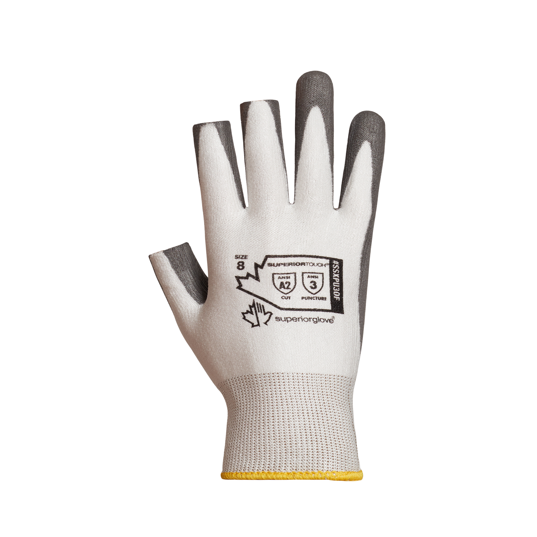 GLOVE OPEN FNGR DESIGN PU PLM VP WHT 10