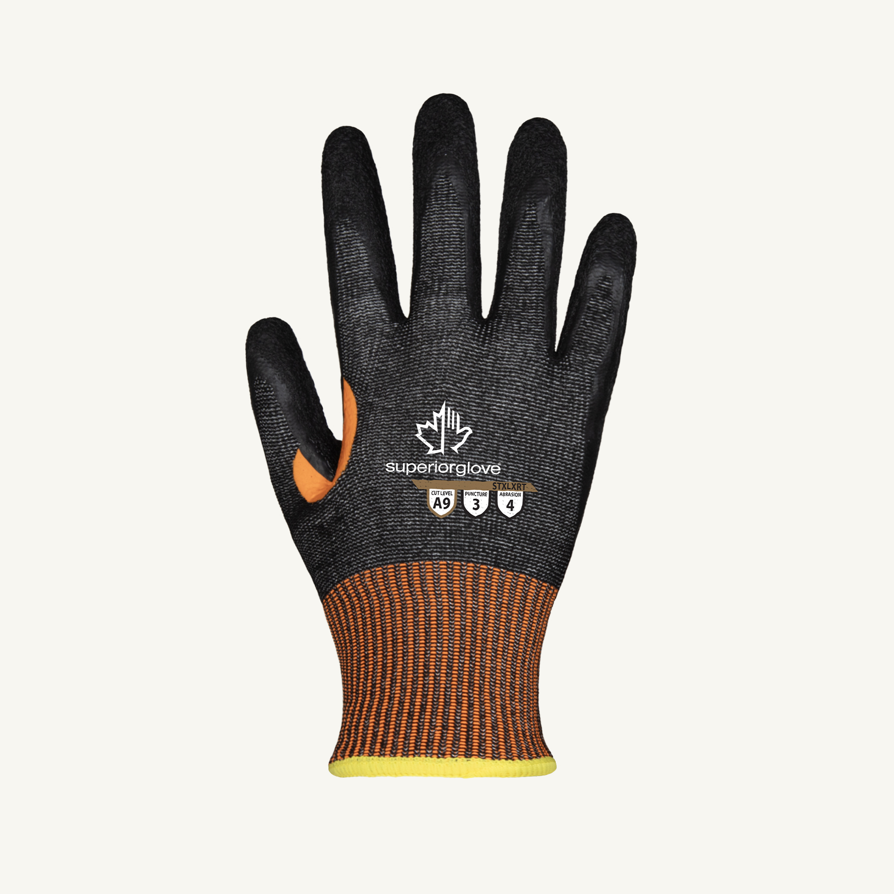 GLOVE CUT A9 KNIT WITH LATEX PALM BLK 10