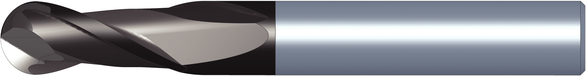 KENNAM 5874164 0.3937 in Mill Dia, 0.7480 in LOC, 2.8346 in OAL, 2 Flutes, Carbide, TiAlN, Ball End Mill