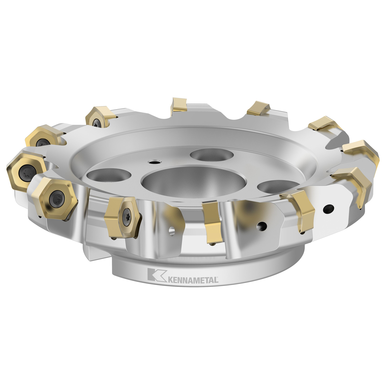 Kennametal 4057580 5.0000 in Milling Dia, 2.3750 in Shank Length, 0.3150 in Max Depth, 2.3750 in OAL, 6 Inserts, Coolant Through, Indexable Copy Face Mills