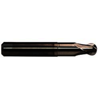 Emuge 1921R.01875 Ball End Mills 3/16in Milling Dia, 3/16in LOC, 2-1/4in OAL, 2 Flutes, Carbide