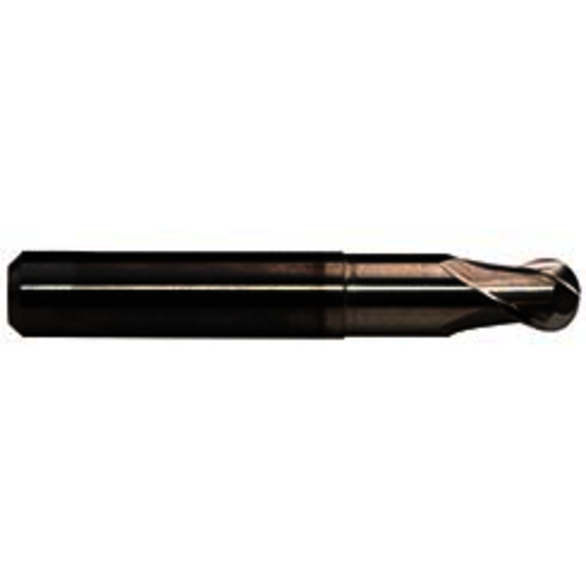 Emuge 1921R.01875 Ball End Mills 3/16in Milling Dia, 3/16in LOC, 2-1/4in OAL, 2 Flutes, Carbide