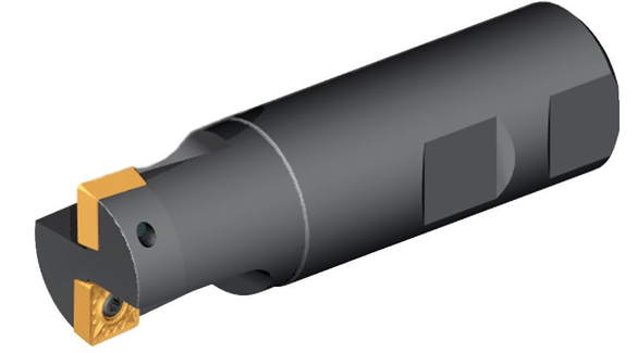 Kennametal 1229095 1.2500 in Milling Dia, 4.0300 in Shank Length, 0.2590 in Max Depth, 4.0300 in OAL, 3 Inserts, Coolant Through, Indexable Square-Shoulder End Mills