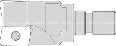 Kennametal 1888429 1.2600 in Milling Dia, 1.5860 in Shank Length, 0.3346 in Max Depth, 2.5394 in OAL, 5 Inserts, Non-Coolant Through, Indexable Square-Shoulder End Mills