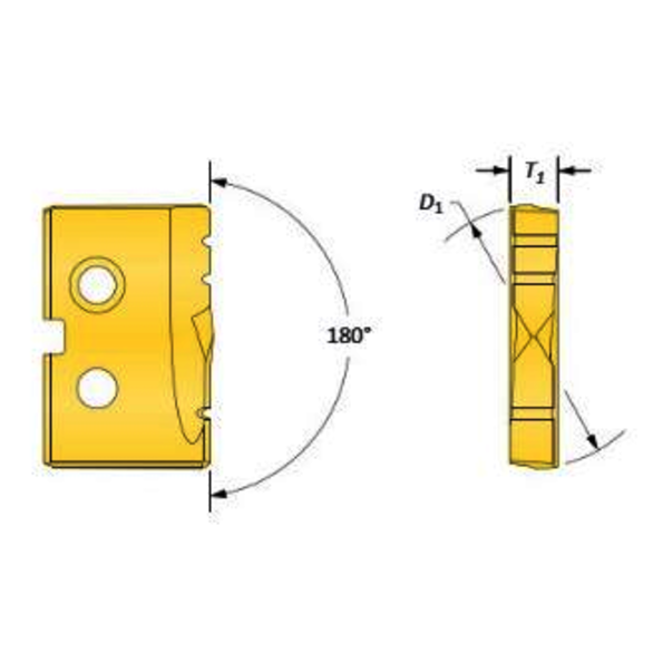 Allied Machine & Engineering 151T-.859-FB SER #1, 0.8590 in, TiN, Spade Drill Insert