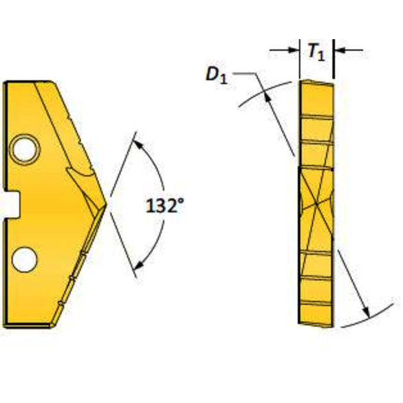 Allied Machine & Engineering 154T-0200-FN SER #4, 2 in, TiN, Spade Drill Insert