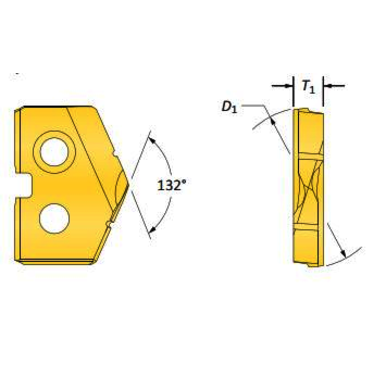 Allied Machine & Engineering 15ZA-.451 SER Z Series, 0.4510 in, TiAIN, Spade Drill Insert