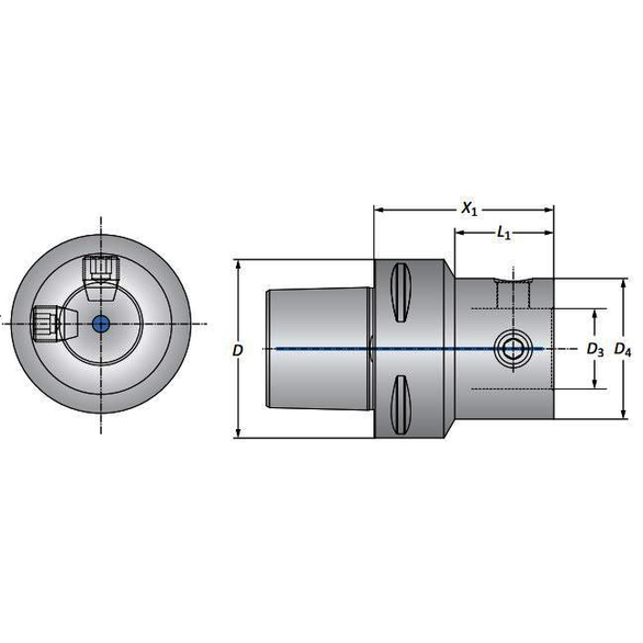 ALLIED PSC80 MVS80-36 SHANK Steel Boring Shank