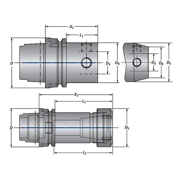 ALLIED HSK-A63 MVS63-36 SHANK Steel Boring Shank