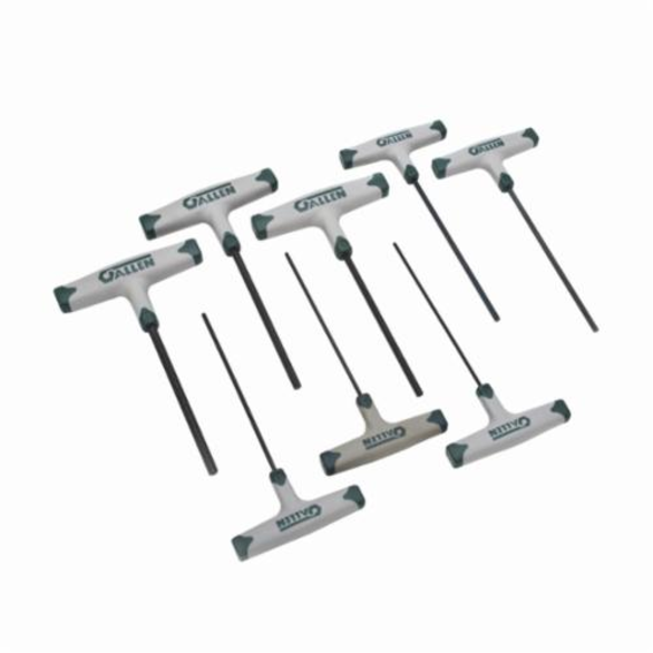 Allen 56650G Comfort Grip SAE T-Handle Hex Key Set, 8 Pieces, Alloy Steel, Black Oxide