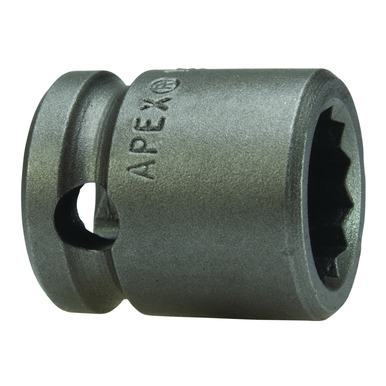 Apex 12MM13 Metric Standard/Short Length Impact Socket, 12 mm Socket, 3/8 in Drive, 38.1 mm OAL