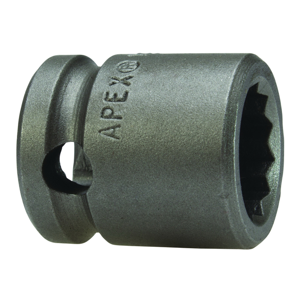 Apex 12MM13 Metric Standard/Short Length Impact Socket, 12 mm Socket, 3/8 in Drive, 38.1 mm OAL