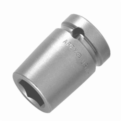 Apex 22MM15 Standard Length Drive Socket, Metric, 22 mm 6 Point Socket, 1/2 in Female Square Drive