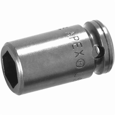 Apex M-3012 Magnetic, Short Length Drive Socket, Imperial, 3/8 in 6 Point Socket, 3/8 in Female Square Drive