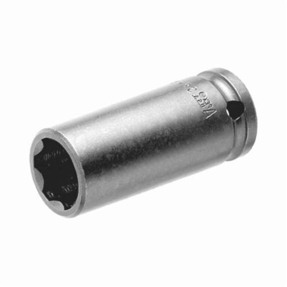 Apex SF-15MM25 Long Length Drive Socket, Metric, 15 mm 6 Point Socket, 1/2 in Female Square Drive