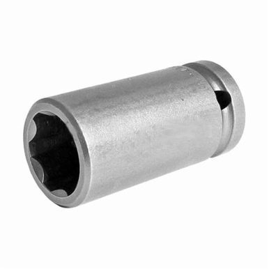 Apex SF-19MM25 Long Length Drive Socket, Metric, 19 mm 6 Point Socket, 1/2 in Female Square Drive