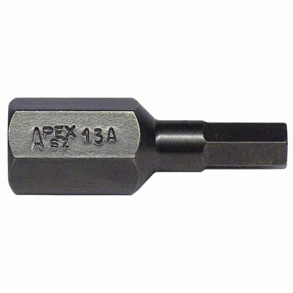 Apex SZ-13-A Socket Head Insert Bit, Imperial, 7/32 in Hex Point, 7/8 in OAL, Hex Shank, Tool Steel