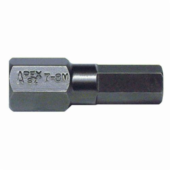 Apex SZ-7-8MM Socket Head Insert Bit, Metric, 8 mm Hex Point, 7/8 in OAL, Hex Shank, Tool Steel