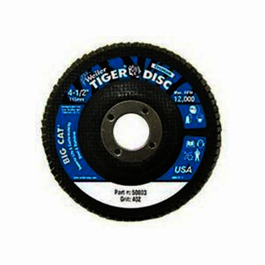 Big Cat 50810 High Density Premium Coated Abrasive Flap Disc, 4-1/2 in Dia, 80 Grit, Medium Grade, Zirconia Alumina Abrasive, Type 27/Flat Disc