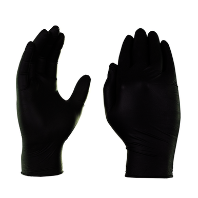 AMMEX Gloveworks Industrial Black Nitrile Gloves, Case of 1000, 5 mil, Size Small, Latex Free, Powder Free, Textured, Disposable, BINPF42100