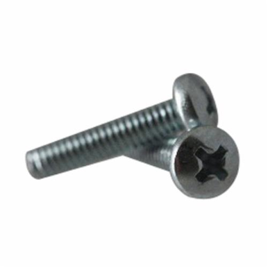 #6-32 DIA, 1/2 in L, Phillips Pan Head, Steel Machine Screw