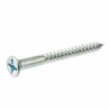#8 DIA, 1-1/4 in L, Steel Wood Screw