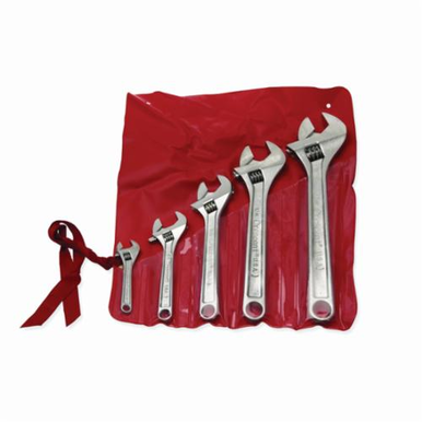 Crescent AC5 Non-Cushion Adjustable Wrench Set, 5 Pieces, Alloy Steel, Chrome Plated