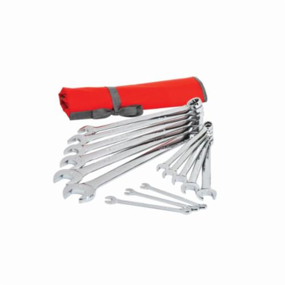 Crescent CCWS4 SAE Combination Wrench Set, 14 Pieces, Vanadium Steel, Nickel Chrome Plated