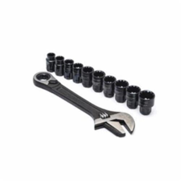 Crescent CPTAW8 Adjustable Wrench Set, 11 Pieces, SAE/Metric/Torx, Forged Alloy Steel, Black-Phosphate
