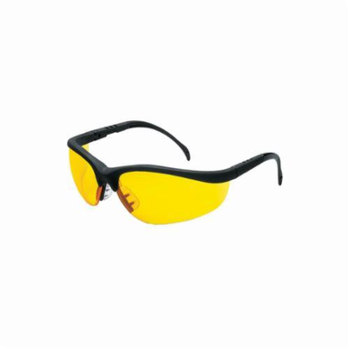 Crews KD114 Klondike® Plus Safety Glasses, Duramass® Hard Coat Amber Lens, Half Framed Black Nylon Frame, Polycarbonate Lens, Specifications Met: ANSI Z87+, AS/NZS 1337.1, CAN/CSA Z94.3, CE EN 166